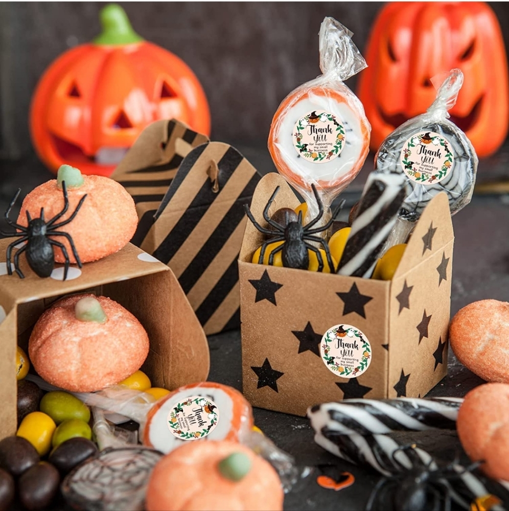 50 ct 1.5" Halloween spooky ghost stickers labels. - Picture 5 of 9